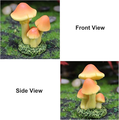 DIYOMR 6Pcs Mushroom Figurines, Resin Mushrooms Statues Craft Fairy Garden Accessories Indoor Outdoor Decor for Home DIY/Windowsill/Tabletop/Garden/Micro Landscape Decor/Bonsai Ornaments