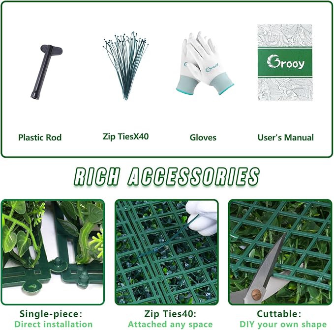 Grooy 60"x120"(50 SQFT) Artificial Hedge Grass Wall Roll Panels, Green Wall Panels, Plant Wall, Greenery Wall Backdrop, UV Protected Privacy Fence Screen for Outdoor Indoor Wedding Décor
