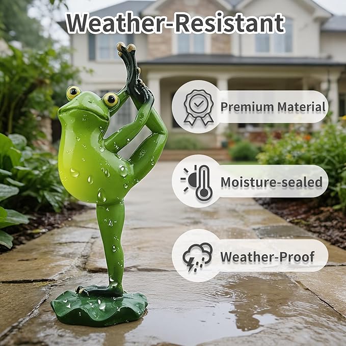 Garden Frog Statues – Funny Outdoor Figurines for Yard, Patio, Lawn, Indoor Decor – Cute Animal Ornaments & Plant Hangers – Birthday for Women (1 Pack - Dancing Frog)