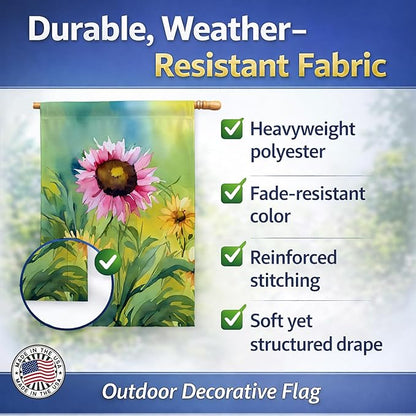 Caroline's Treasures Kentucky Goldenrod in Watercolor House Flag Large Porch Sleeve Pole Decorative Outside Yard Banner Artwork Wall Hanging, Polyester, House Size, Multicolor