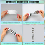 Bird Deterren for Outside Patio, 12 PCS High Reflective Bird Scare Devices Outdoor Decor, 3D Bird Reflectors for Garden, Porch, and Window Decoration