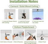 Aidoclip Ceiling Swag Hook Sets - Heavy Duty Hooks with Mounting Hardware for Hanging Plant, Ceiling or Extender Chains - Easy Install with Screws/Brackets