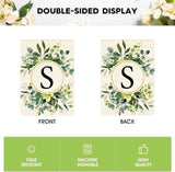AVOIN colorlife Monogram Letter S Floral Garden Flag 12x18 Inch Double Sided Outside, Family Last Name Initial Yard Outdoor Decoration