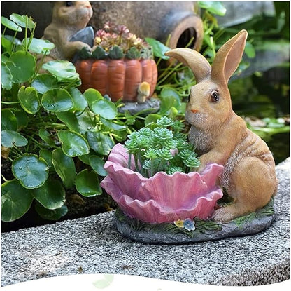 Sculpture Tabletop Outdoor,Outdoor,Simulationa Flowerpot Gardening Resin Animal Sculpture,Ornament,S Succulents Potted Balcony Terrace Lawn Decor Large Statue