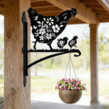 Rngmsi Metal Plant Hangers Outdoor, Hen and Chicks Wall Mounted Hanging Plant Bracket Outside, Flower Pot Bird Feeder Wind Chimes Hangers Decorations