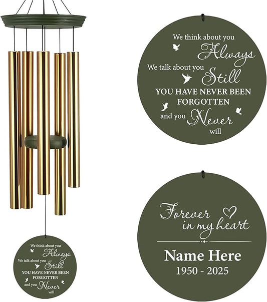 ASTARIN Personalized Memorial Wind Chimes, 30inch/36inch Memorial Wind Chimes, Custom Sympathy Gifts in Loving Memory of Dad/Mom, Condolences Wind Chime for Loss of Loved Ones(Produced in USA)