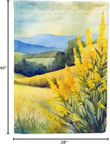 Caroline's Treasures Kentucky Goldenrod in Watercolor House Flag Large Porch Sleeve Pole Decorative Outside Yard Banner Artwork Wall Hanging, Polyester, House Size, Multicolor