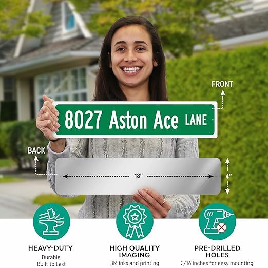 Customize Your Own Blue Street Sign by SmartSign | 18" x 4" Aluminum