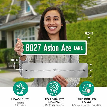Customize Your Own Blue Street Sign by SmartSign | 18" x 4" Aluminum