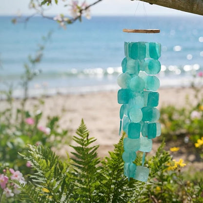 Solange & Frances Beach Decor, Outdoor Decor, Wind Chimes for Outside, Sea Glass Decor, Gift Ideas for Beach Lovers, Windchimes for Outdoors, for Beach