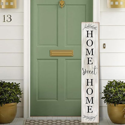 Home Sweet Home Porch Sign Wooden Welcome Sign Vertical Hanging Signs For Standing Front Porch Standing Farmhouse Porch Signs Outdoor Tall Sign Decorations Outdoor Welcome Signs for Porch 47.2H