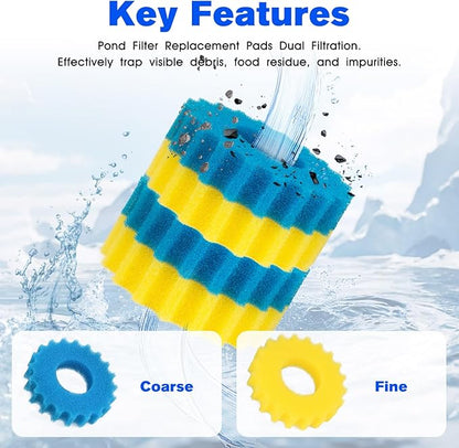 Pond Filter Replacement Sponge Filter Media Pad Koi Fish Pond Filter Sponge CPF 2500 Compatible with Grech VIVOHOME/VEVOR Pond Filters for Outdoor Ponds Aquarium Bio Sponge Filter Media Pad