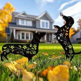 Dog Garden Decor for Outside, Dachshund Gifts for Dog Lovers, Rust Proof Metal Black Silhouette Decorative Garden Stakes for Yard, Patio, Lawn Decorations, Dachshund Outdoor Decor Yard Art