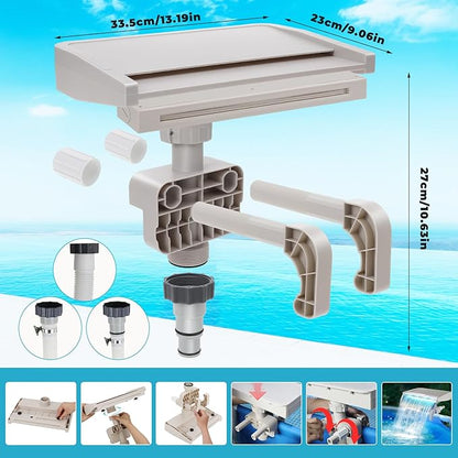 Pool Fountain, Pool Fountains for Above Ground Pools with Light, Relaxing Waterfall Ground Swimming Pool Attachment, Water Spillway Koi Pond Waterfalls Fountains Kit (White-Colorful Light)