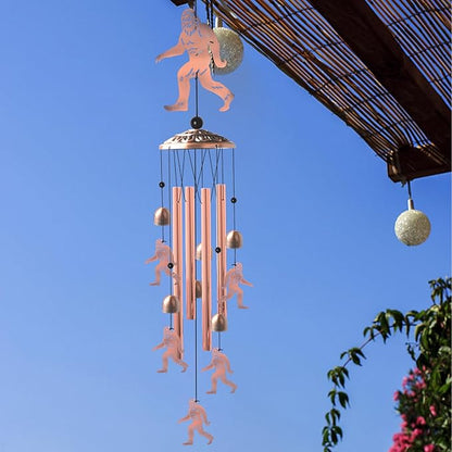 Brass Bigfoot Wind Chime,Handmade Unique Wind Chimes for Outside Clearance, Garden Gift for Yard Decorations Outdoor, Perfect for Mom, Kids Meditation Lovers - Nursery, Patio Garden Decor