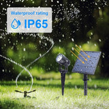 APONUO Metal Solar Spot Lights Outdoor with 9.8ft Cable Solar Powered Landscape Lighting Low Voltage IP65 Waterproof Auto On/Off for Outside Garden Yard Landscape Pathway Garage-Warm White(2-in-1)