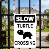Slow Turtle Crossing Sign Slow Turtle Yard Signs Outdoor Turtles Poster Decor for Home Garden Tortoise Crossing Metal Tin Sign Tortoise Habitat Accessories Outdoor Decor 8x12 Inch