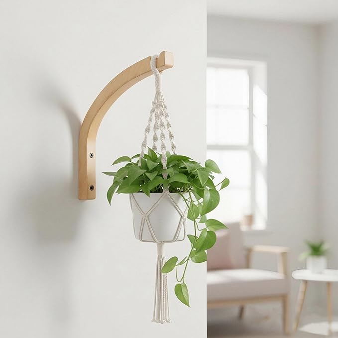 Outdoor Plant Hanger Hooks, 8-Inch 2 Pack-Wall Mounted Hanging Brackets for Planters, Lanterns, Wind Chimes, and Home Decor; Ideal for Indoor and Outdoor Use.
