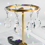 10pcs Crystal Sun Catcher, 38mm Hanging Clear Teardrops Chandelier Crystals Parts Prisms Pendants with Hook for Windows Lamps Christmas Ornaments Crystal Tree Decorations Home Decor (Clear)
