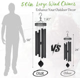 Large Wind Chimes for Outside Deep Tone,50" WindChimes Outdoors Unique Clearance Memorial Sympathy Wind Chimes for Loved one Mom Dad,House Warming Gifts New Home graden Decor (Black)
