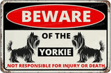 Beware Of The Dog Yorkie Sign Aluminum Metal Tin Signs Outdoor Yard Sign Warning Sign For Fence Yard Home Kitchen Farm Garden Wall Decor 8x12 Inch