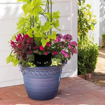 Qmetalart Black Cat Decorations Metal Garden Yard Art Decor Farmhouse Home Decor Outdoor Ornaments Décor Courtyard Lawn Gift Ideal for Cat Lovers Animal Silhouette Set of 2