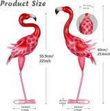 XONOR Metal Garden Flamingo Statues and Sculptures, Set of 2 Pink Outdoor Metal Flamingos Bird Art for Home Yard Patio Lawn Backyard Porch Decorations