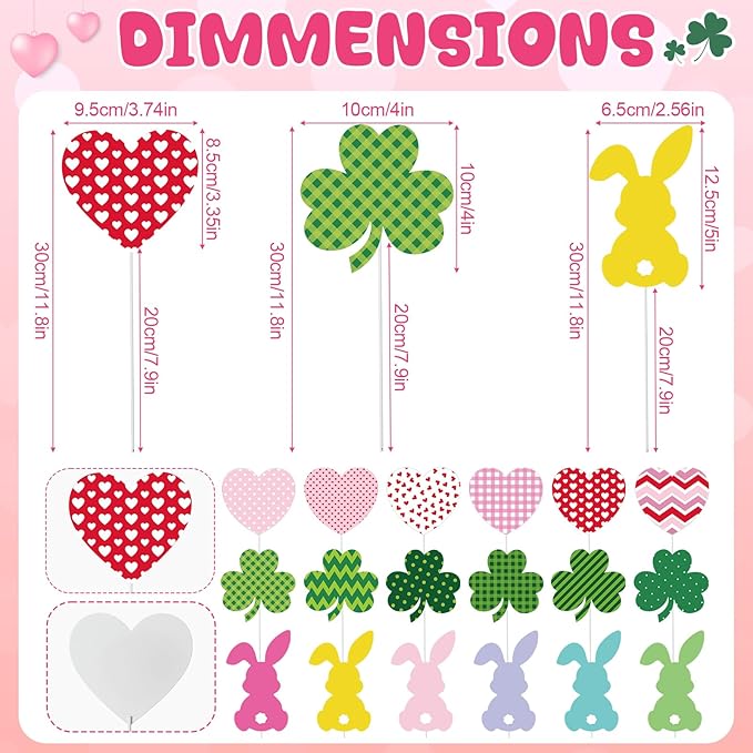 Amyhill 18 Pcs Garden Decor for Outside Heart Metal Garden Stakes, Outdoor Decorations Metal Stake for Patio Lawn Yard Planter Porch Pathway Pot