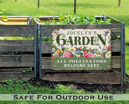 Personalized Metal Signs with Name Made in USA Custom Vintage Garden Sign Waterproof Vintage Decorative Metal Print for Wall Decor Customized Home Garden Ideas Gifts Artwork Prints for Yard Ourdoor