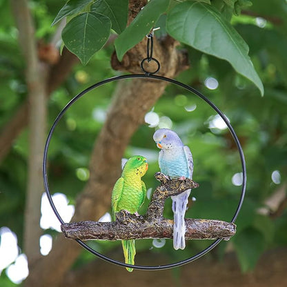 Exotic Hanging Parrot Statue - Vibrant Hand-Painted Resin Decor for Patio, Garden, Lawn, Pool, or Sunroom - Ideal Tropical Bird Gift