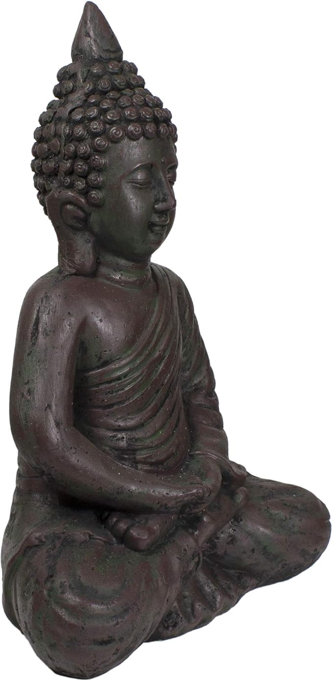 Northlight 17.5" Dark Brown Meditating Buddha Outdoor Garden Statue