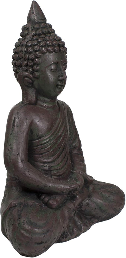 Northlight 17.5" Dark Brown Meditating Buddha Outdoor Garden Statue