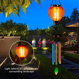 Starsoul Solar Wind Chimes for Outside, Rainbow Hot Air Balloon with Flickering Flame Solar Wind Chime, Glass Windchimes Outdoors Garden Decor, Gift for Mother's Day Mom Grandma