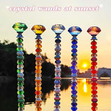 255Pcs Beaded Garden Stakes Kit with 225 Large Hole Beads, 12IN DIY Fairy Wand Kit for Different Holidays, Fairy Garden Accessories Outdoor, Beadable Items (Crystal Diamond)