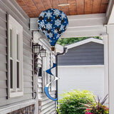 Briarwood Lane Checkered Snowflakes Winter Deluxe Hot Air Balloon Windsock Wind Twister Everyday 54" L