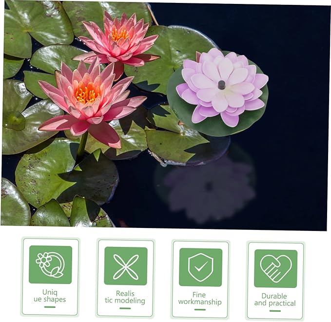 1Set Water Lily Solar Fountain Outdoor Solar Powered Fountain for Garden and Pool Decoration Easy to Clean Durable Design for Beautiful