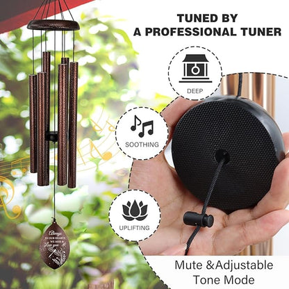 ASTARIN Personalized Sympathy Wind Chime, Deep Tone Wind Chimes for Outside, Sympathy Gifts for Loss of Mom, Bereavement Gifts for Funeral/Condolences/Memorial(Produced in USA)