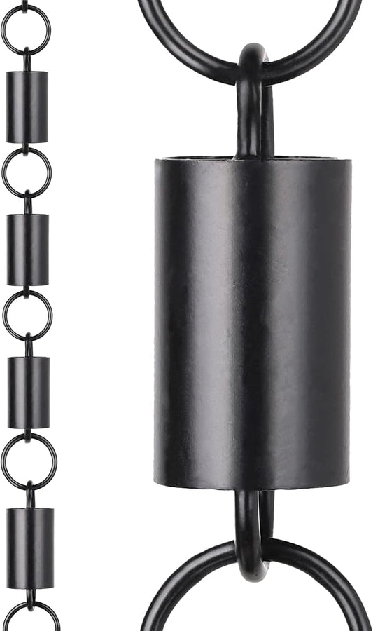 RainChains Pacific Channel Rain Chain 8.5ft Black Aluminum Rain Chains for Gutters Decorative Chain.