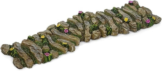 Marshall Home and Garden Flower Pathway Cobblestone Gray 6 Inch Resin Stone Outdoor Statue