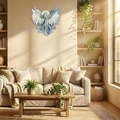 Acrylic Suncatcher Indoor Colorful Window Hanging Ornament Outdoor Sun Catcher Panel for Home Decor Car Garden Gift Colorful Angel Acrylic Suncatcher