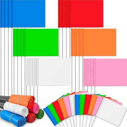 Amylove 540 Pcs Marking Flags 15 x 4 x 5 Inch Marker Flags for Lawn Yard Survey for Lawn Irrigation Landscape Fence Sprinkler Pet Training(Fresh Color)