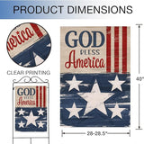 Hzppyz God Bless America Memorial Day 4th of July Patriotic House Flag, Veterans Day Stars Stripes Vintage Decorative Garden Yard Outdoor Large Decor, American USA Home Outside Decoration 28 x 40