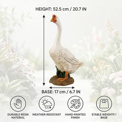 Porch Goose Statue Outdoor Decor for Garden, 20.67" Fairy Yard Figurines Home Sculptures for Lawn Patio Front Porch Backyard