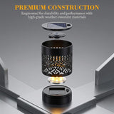 Decorative Solar Mandala Lights, Metal Solar Powered Outdoor Deck Step Wall Lights, Mandala Theme Waterproof Fence Light for Garden Post Patio Backyard Yard Decor (4)