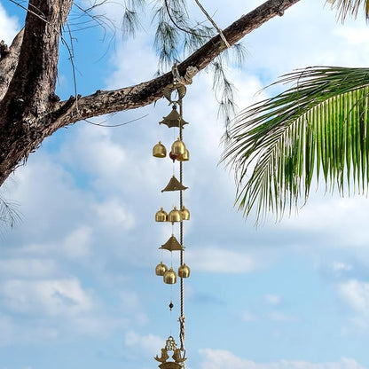 Fish with Energy Bead Wind Chimes Represents Richer Than Richer Copper Alloy 3 Layers+9 Bells for Outdoor Decorations Garden Yard Trees Or As A Good Gift
