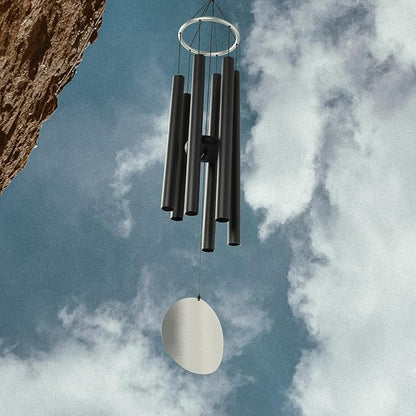 Wind Chimes for Outside, 32-inch Aluminum Deep Tone Wind Chimes, Memorial WindChimes Outdoor, Best Gifts for Mom, Grandma, Suitable for Garden, Patio, Backyard Decoration(Black)