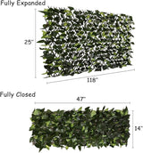 GLANT Expandable Fence Privacy Screen for Balcony Patio Outdoor,Decorative Faux Ivy Fencing Panel,Artificial Hedges (Single Sided Leaves) (2, Green-Verdant)
