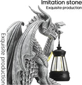 Dragon Outdoor Porch Decor Hugger with Solar Lantern Gothic, Statue Garden Lights, Gifts for Mom, Housewarming Gifts for Women, Ideal Dragon Garden Decor-Pair/Right/Left
