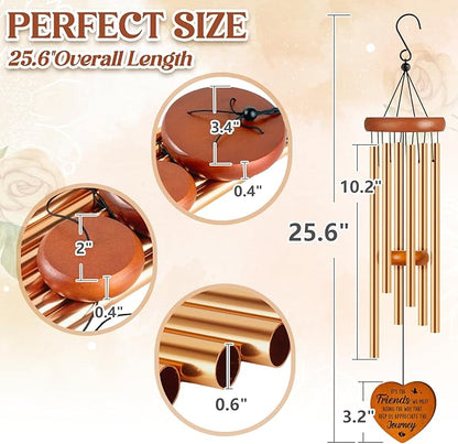 Best Friends Wind Chime, Friendship Birthday Gifts for Women, Besties Female BFF, Graduation, Long Distance, Going Away Gift for Best Friends Women - Bestfriend Forever Garden Decoration