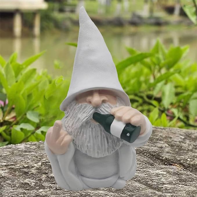 MINICAR Drinking Gnome Statue, Funny Outdoor Garden Yard Lawn Sculpture Decoration Home Decor Naughty Gifts, 6.3 Inch Tall